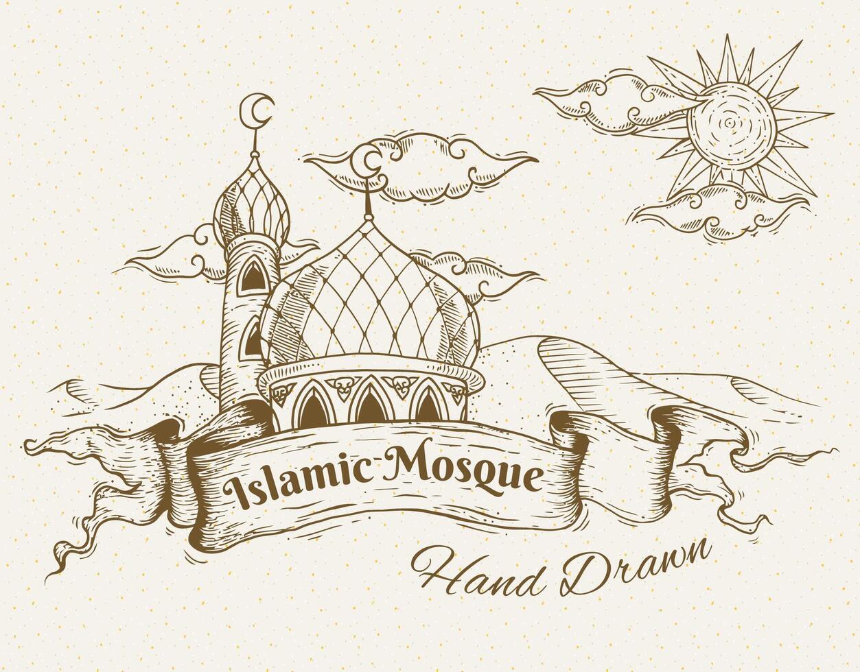 Hand drawn Islamic Illustration ornament vector