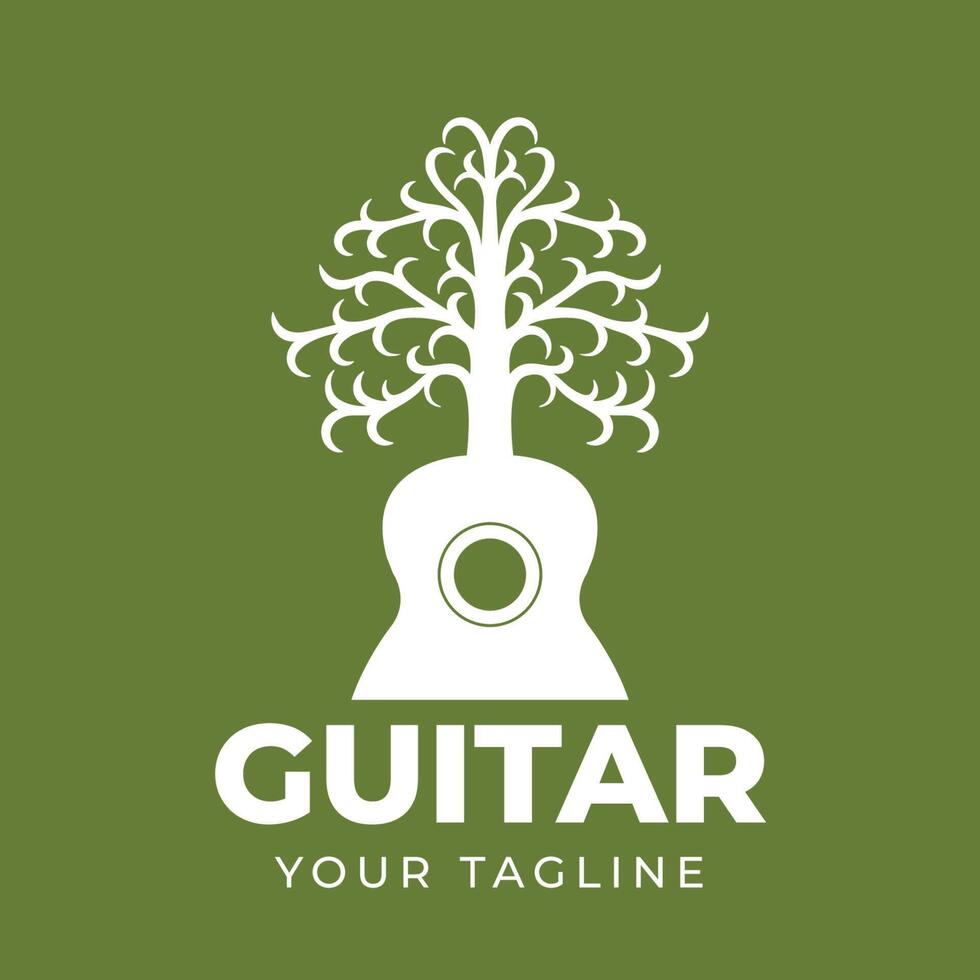 clásico guitarra clavijero en un forma de árbol vector