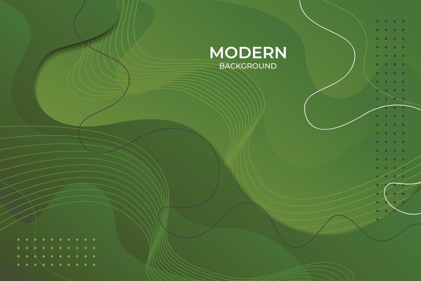 Modern green fluid gradient background with curvy shapes Free Vector