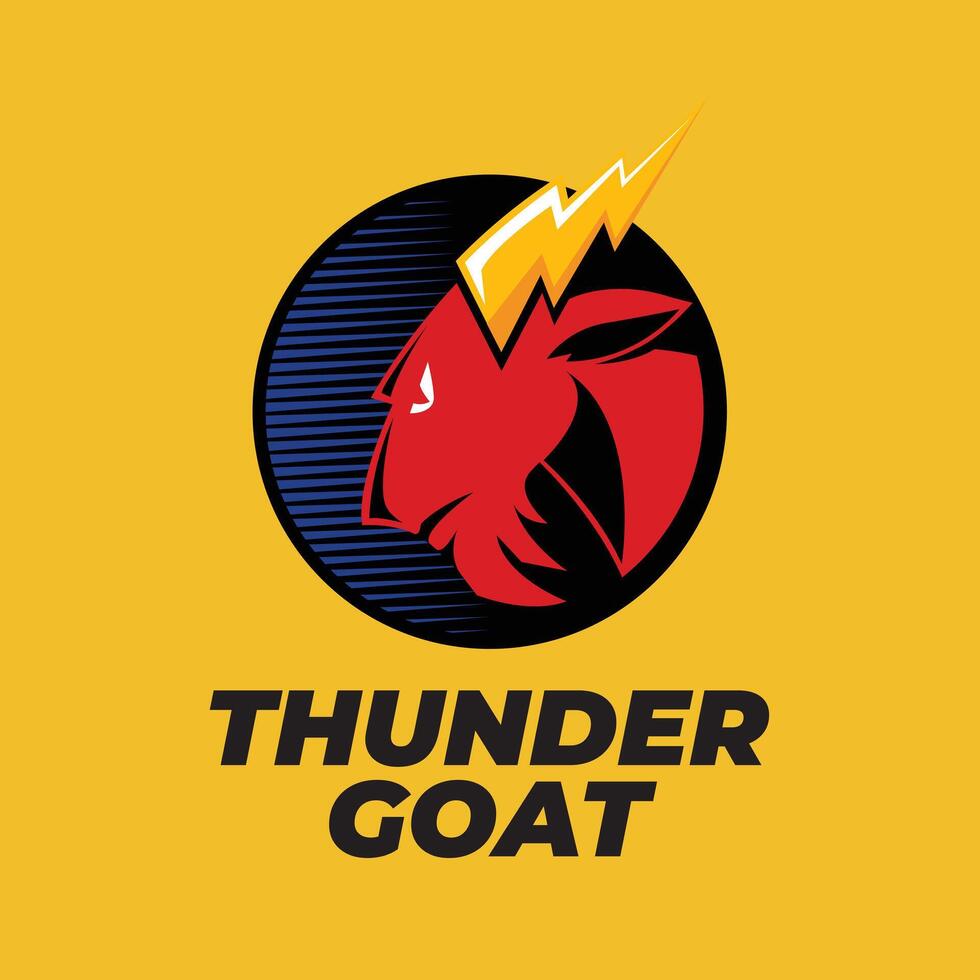 goat and thunder logo, icon, symbol vector