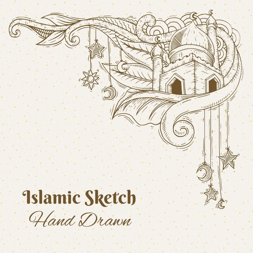 Hand drawn Islamic Illustration ornament vector