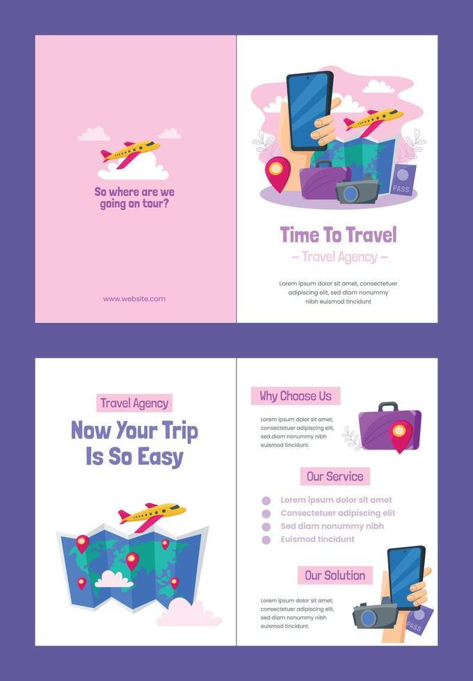 Flat Travel Brochure vector