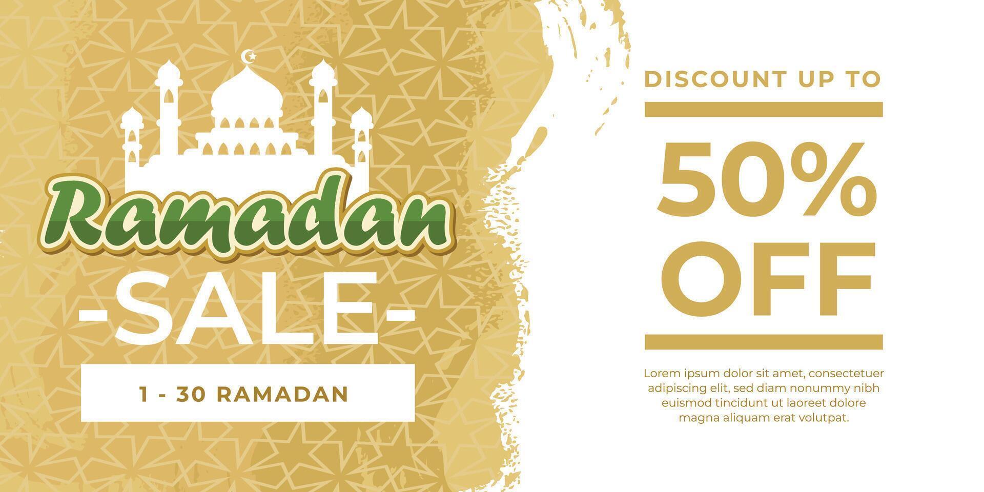 Free beautiful ramadan sale banner template vector