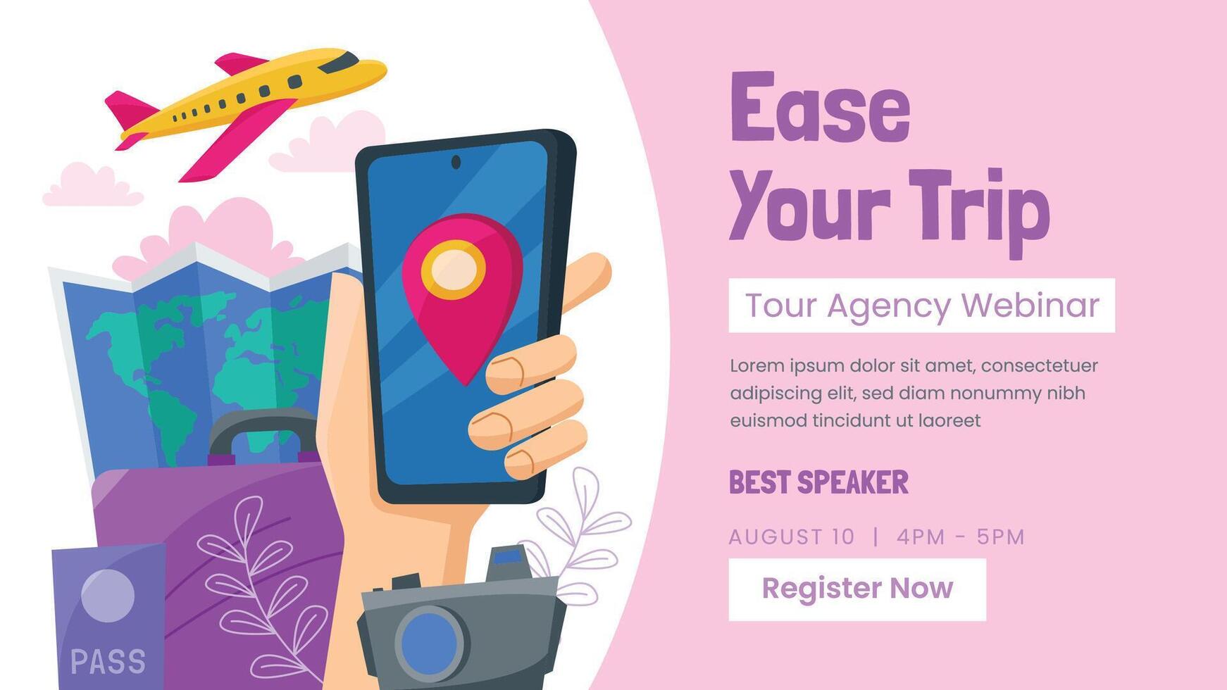 Flat Travel Webinar vector