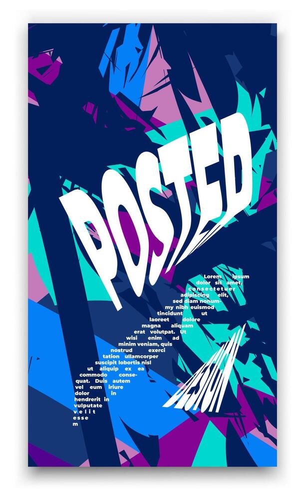 un póster con un vistoso diseño de un hombre en un patineta vector
