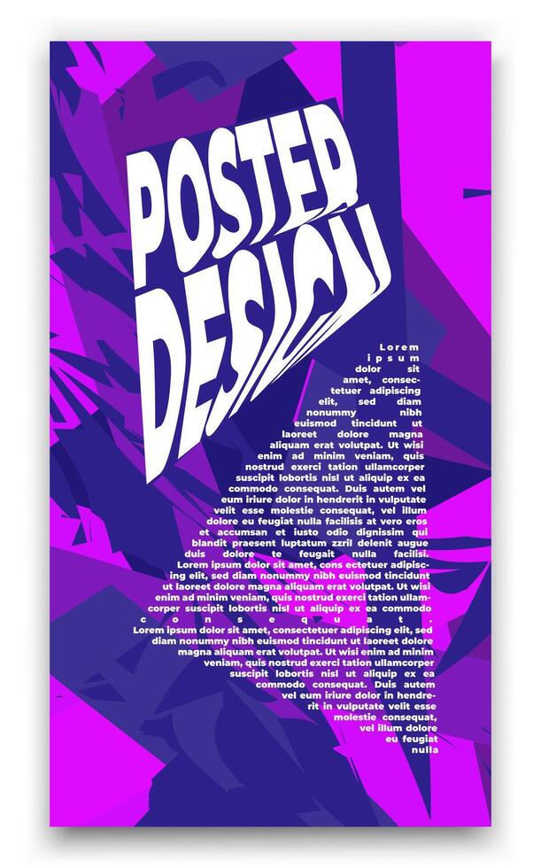 a poster design with a purple background and a purple background vector