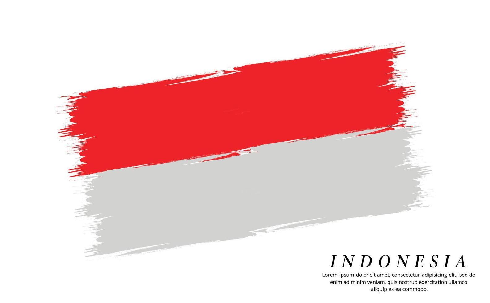 Indonesia flag brush vector background. Grunge style country flag of Indonesia brush stroke isolated on white background