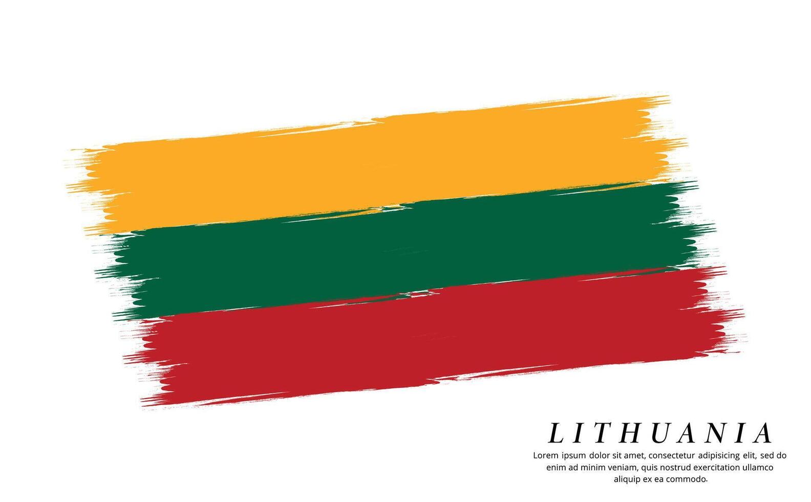 Lithuania flag brush vector background. Grunge style country flag of Lithuania brush stroke isolated on white background
