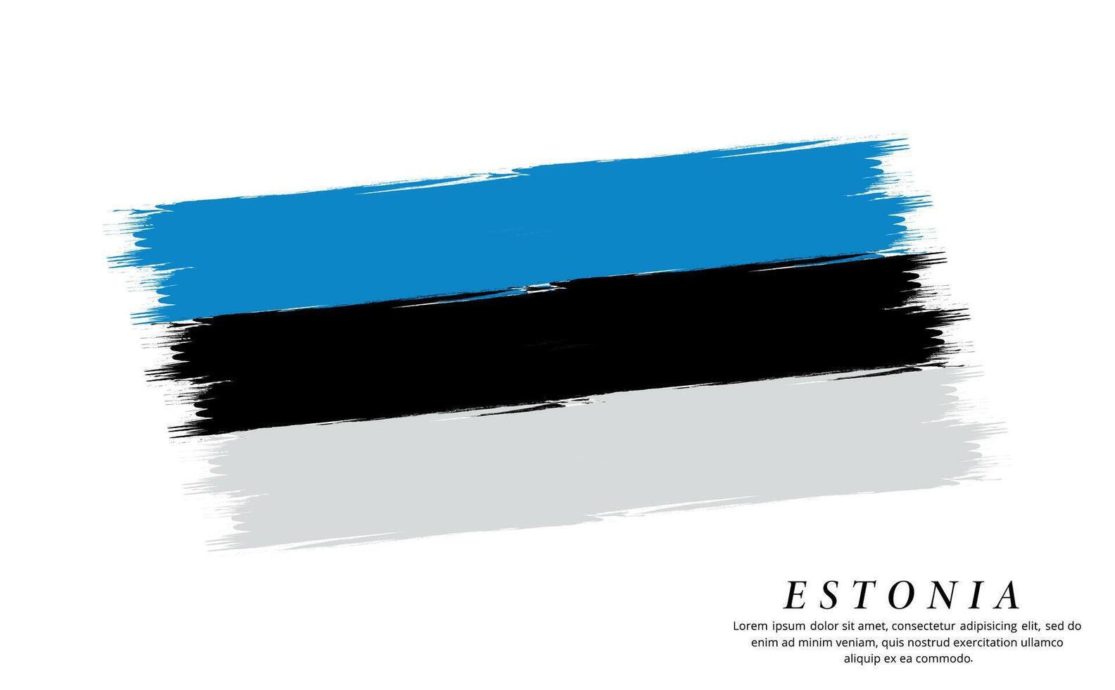 Estonia bandera cepillo vector antecedentes. grunge estilo país bandera de Estonia cepillo carrera aislado en blanco antecedentes