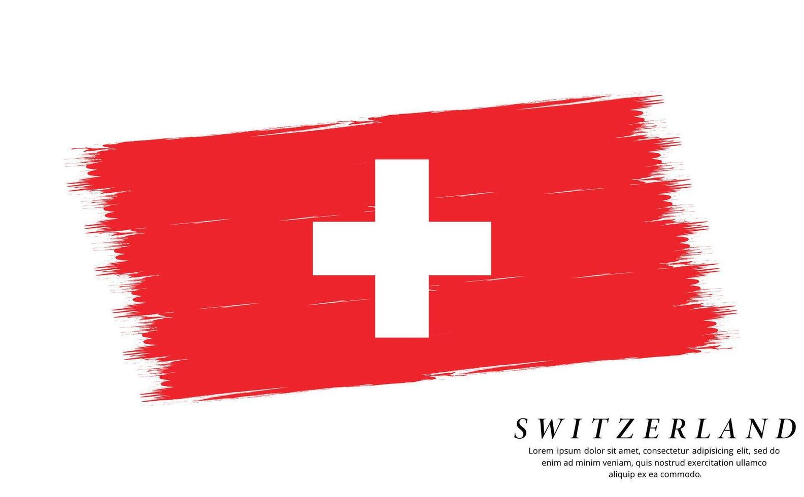 Switzerland flag brush vector background. Grunge style country flag of Switzerland brush stroke isolated on white background