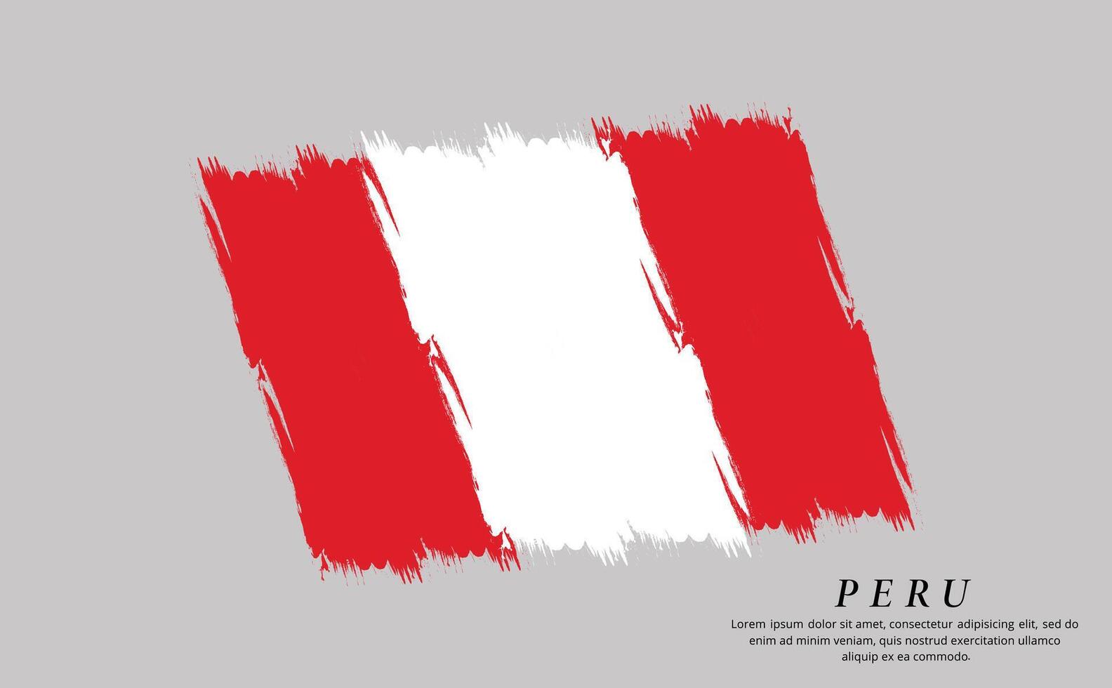 Perú bandera cepillo vector antecedentes. grunge estilo país bandera de Perú cepillo carrera aislado en blanco antecedentes