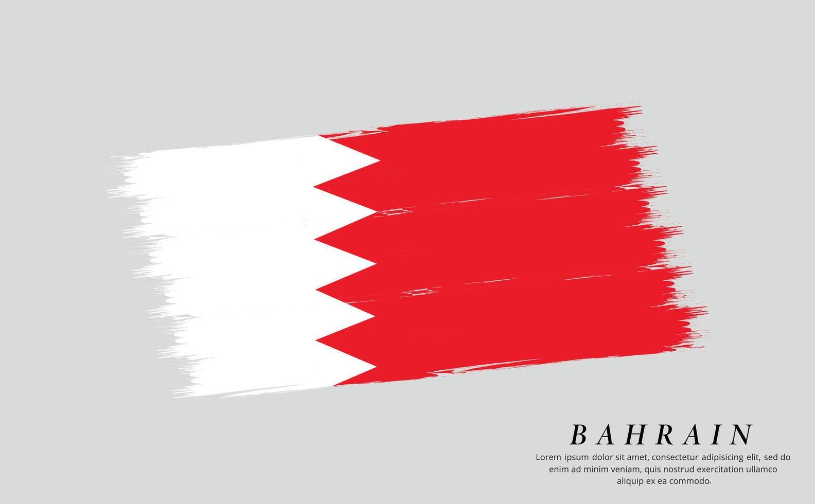 Bahrain flag brush vector background. Grunge style country flag of Bahrain brush stroke isolated on white background