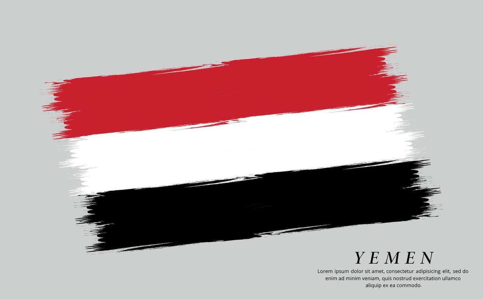 Yemen flag brush vector background. Grunge style country flag of Yemen brush stroke isolated on white background