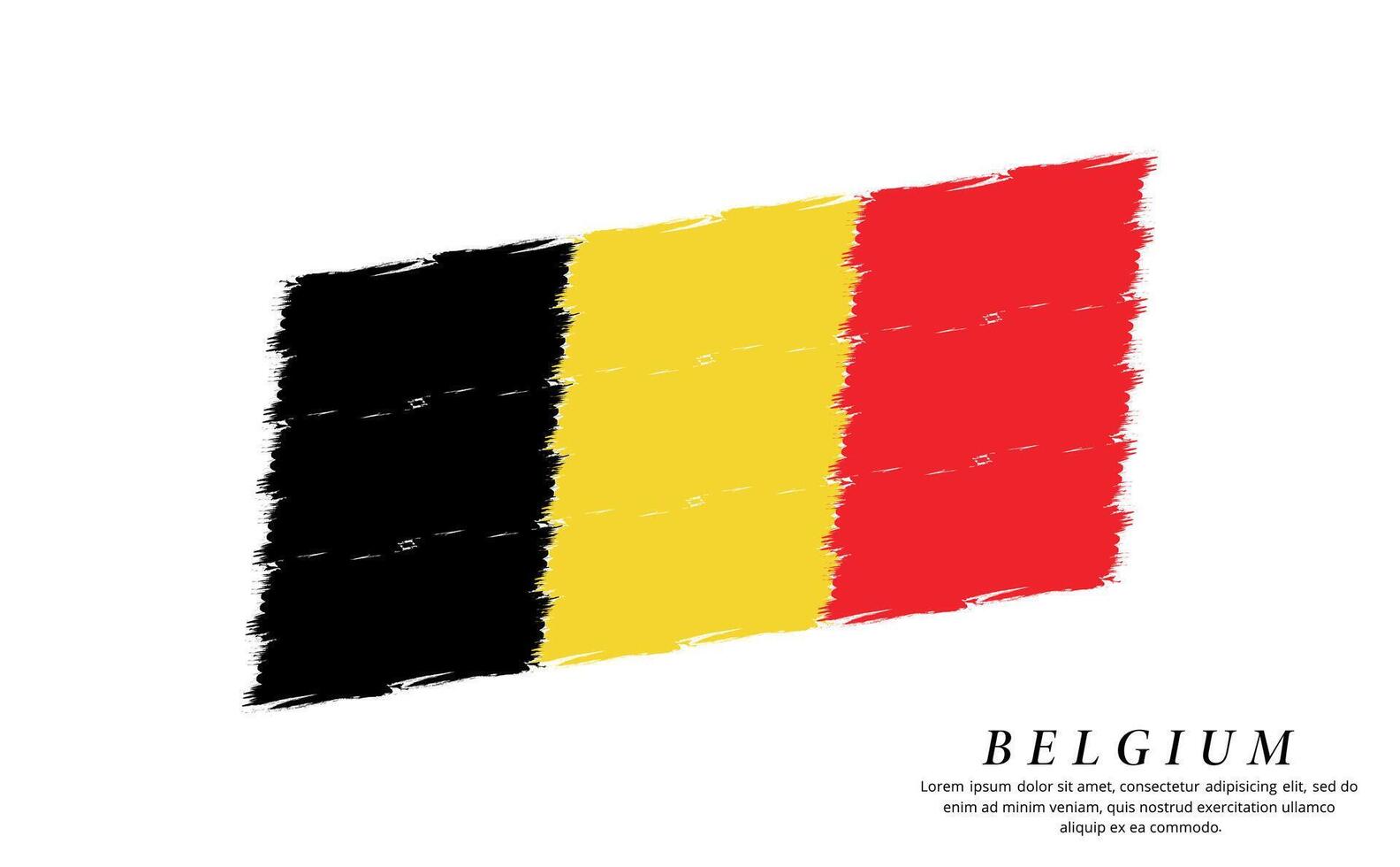 Bélgica bandera cepillo vector antecedentes. grunge estilo país bandera de Bélgica cepillo carrera aislado en blanco antecedentes
