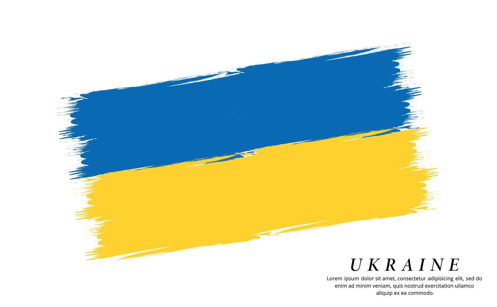 Ukraine flag brush vector background. Grunge style country flag of Ukraine brush stroke isolated on white background