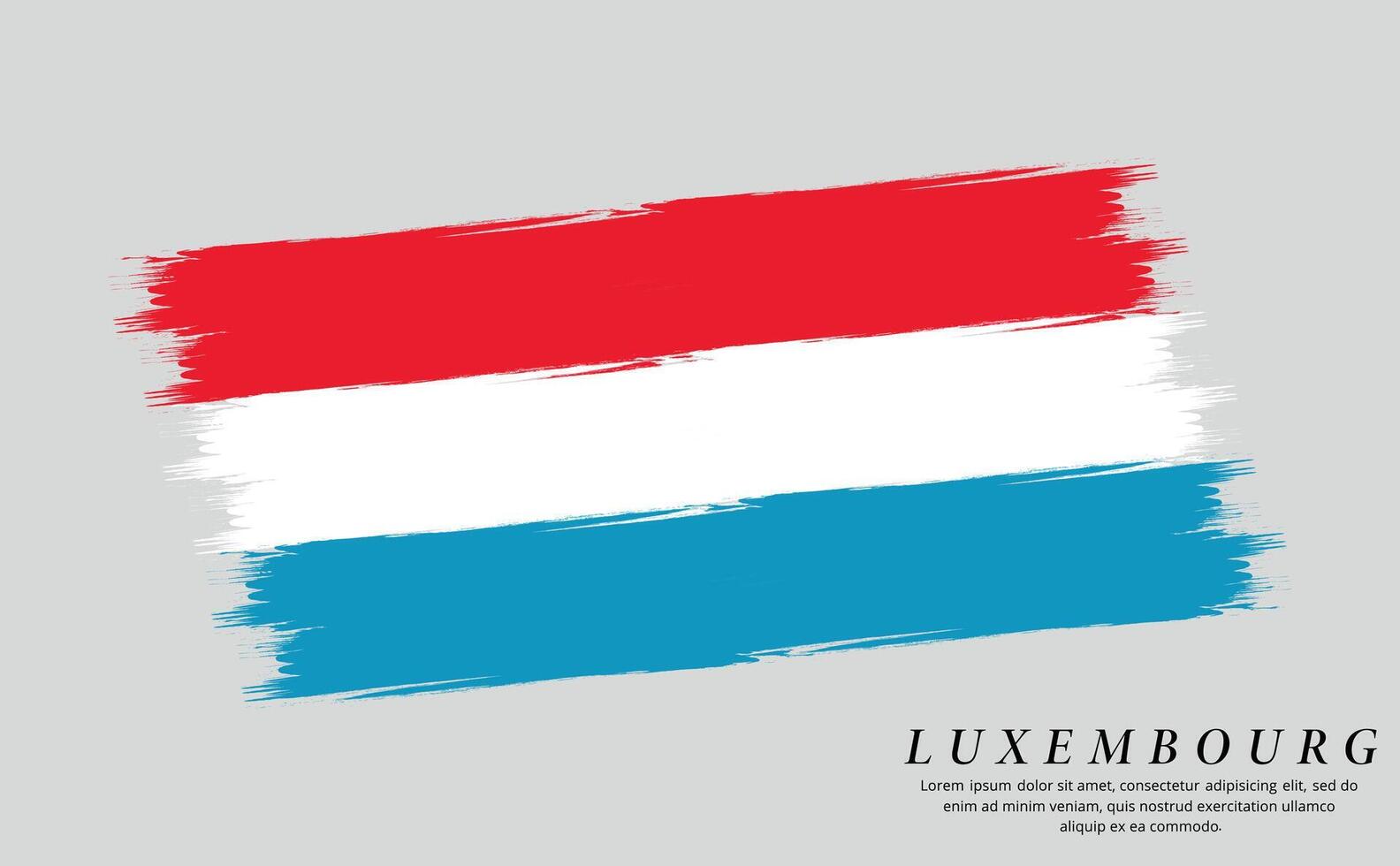 Luxembourg flag brush vector background. Grunge style country flag of Luxembourg brush stroke isolated on white background