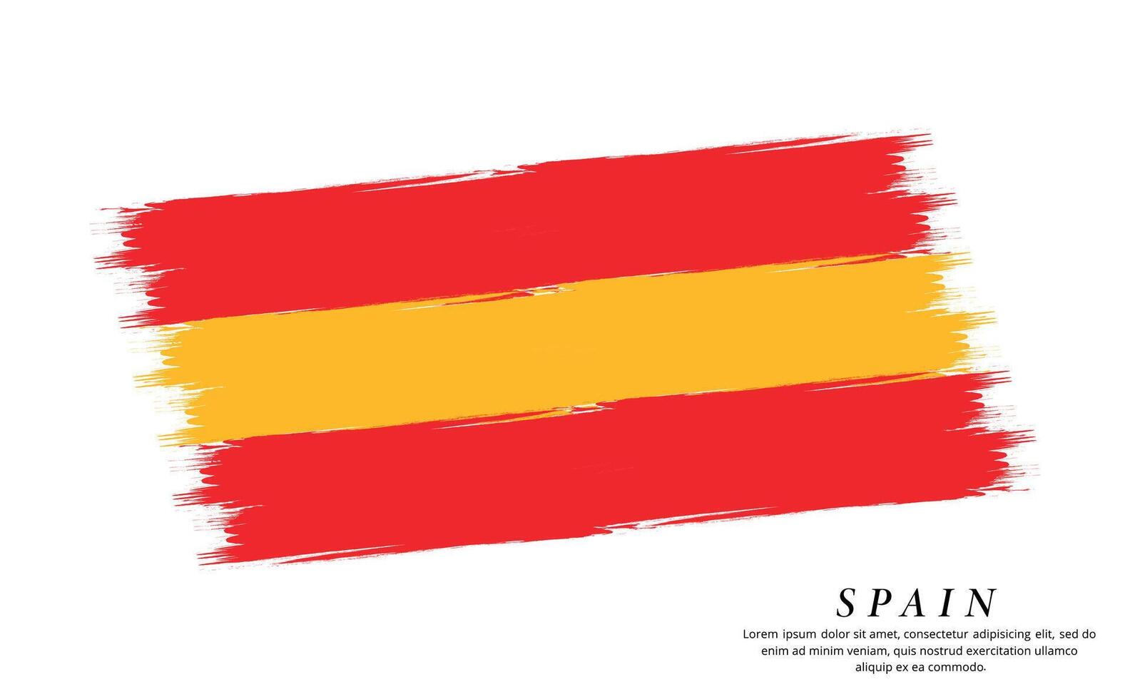 Spain flag brush vector background. Grunge style country flag of Spain brush stroke isolated on white background