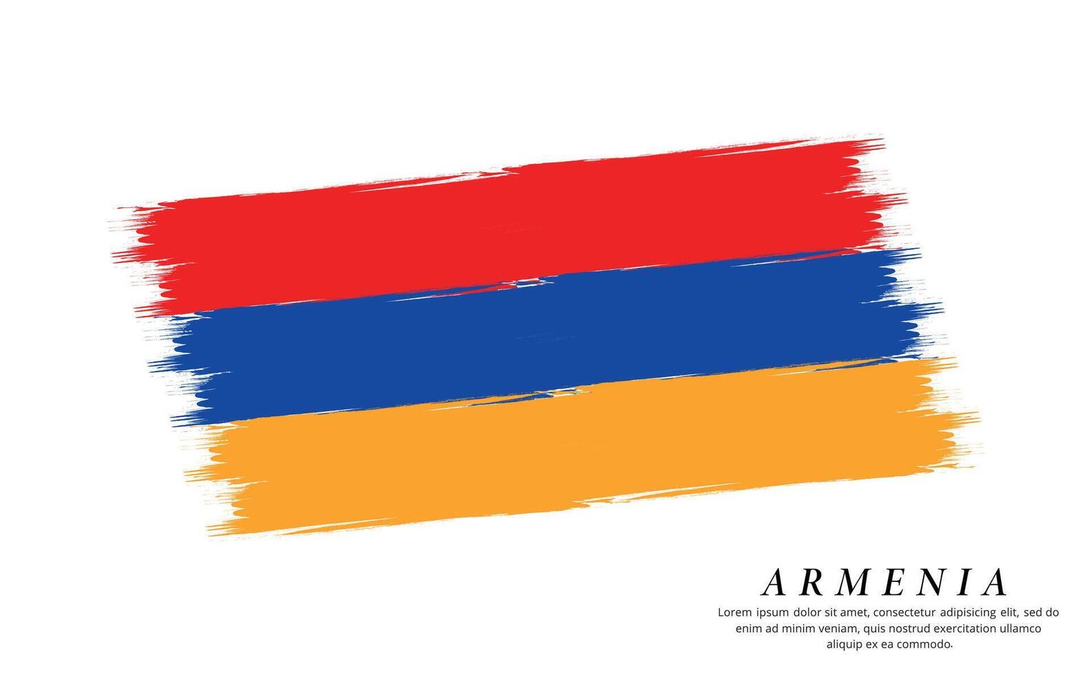 Armenia flag brush vector background. Grunge style country flag of Armenia brush stroke isolated on white background