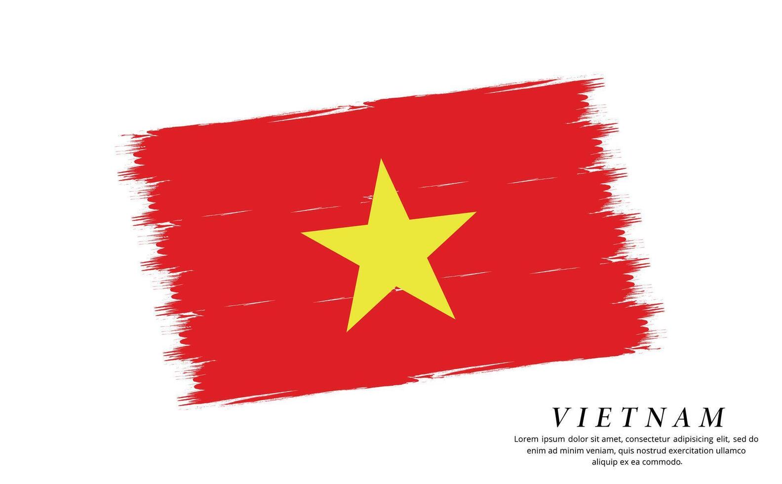 Vietnam flag brush vector background. Grunge style country flag of Vietnam brush stroke isolated on white background