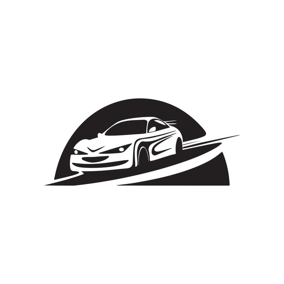 carreras coche silueta, arte, logo vector