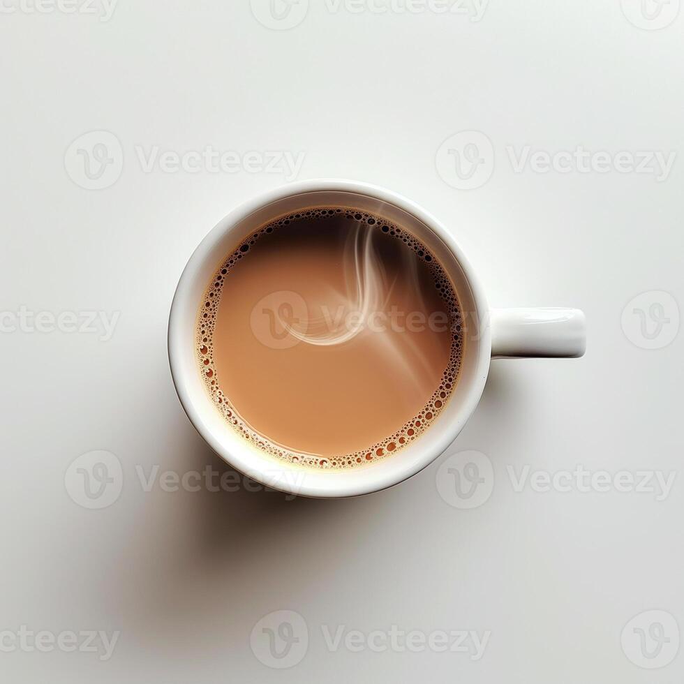 AI generated coffee cup empty mockup top view. Ai generated. photo