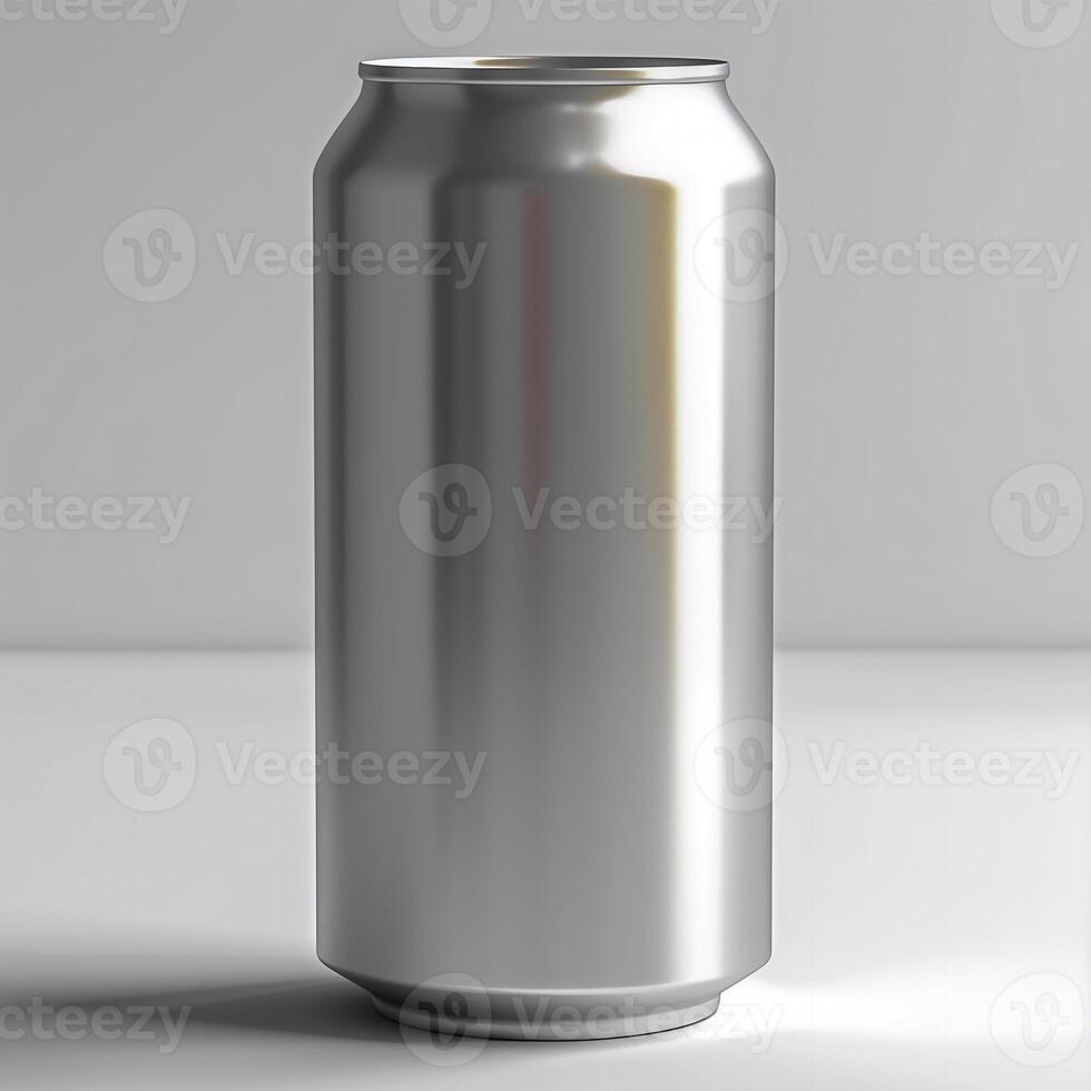 AI generated Empty beverage aluminum can with design space. Ai genarated. template label. photo