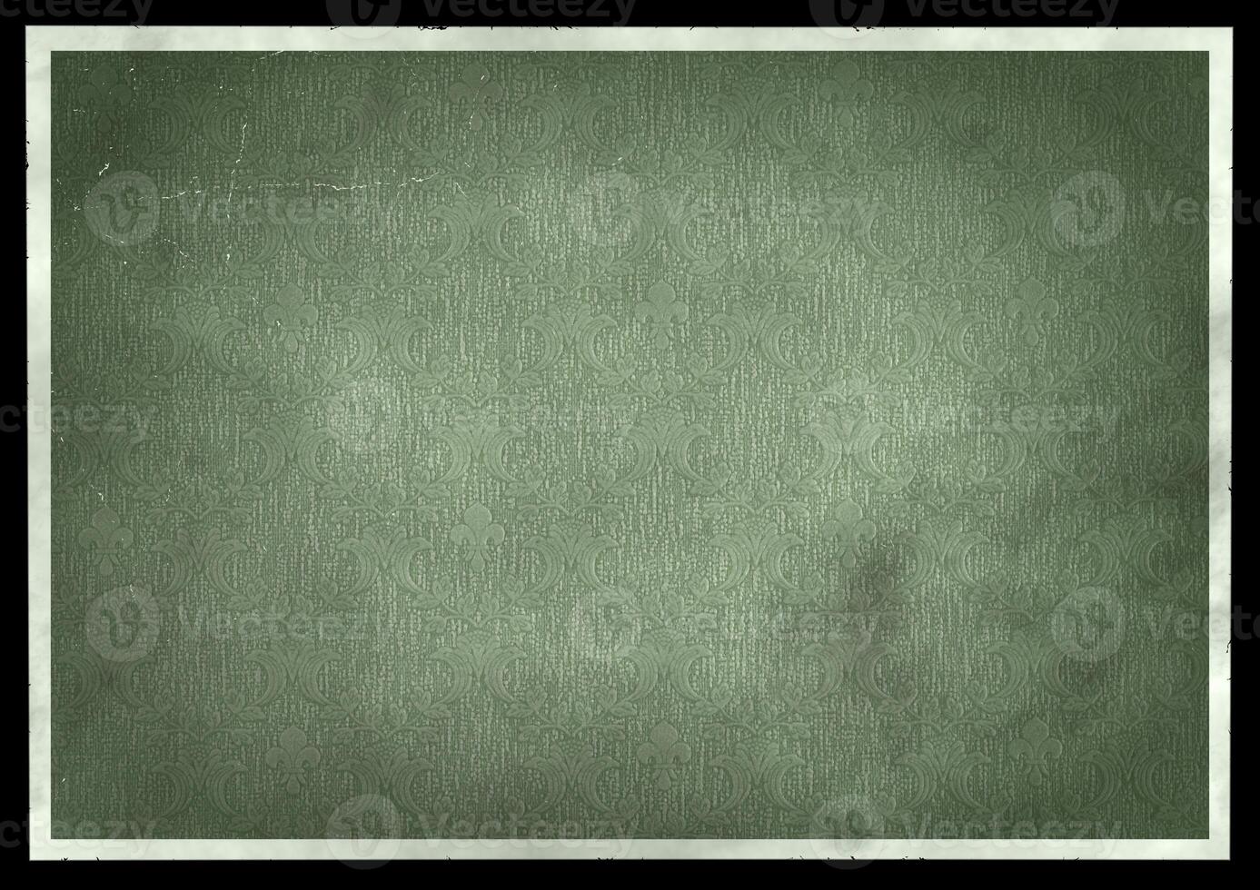 Vintage dirty green paper background with black frame. Vintage paper. photo