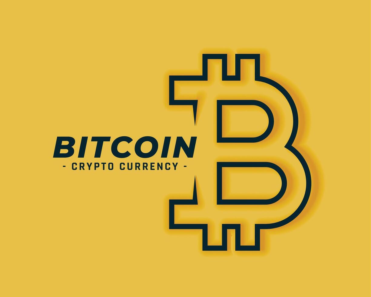 bitcoin símbolo en línea Arte estilo vector