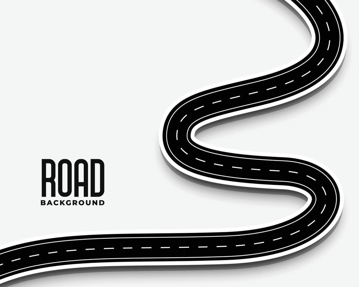 curve winding road pathway in 3d style design vector