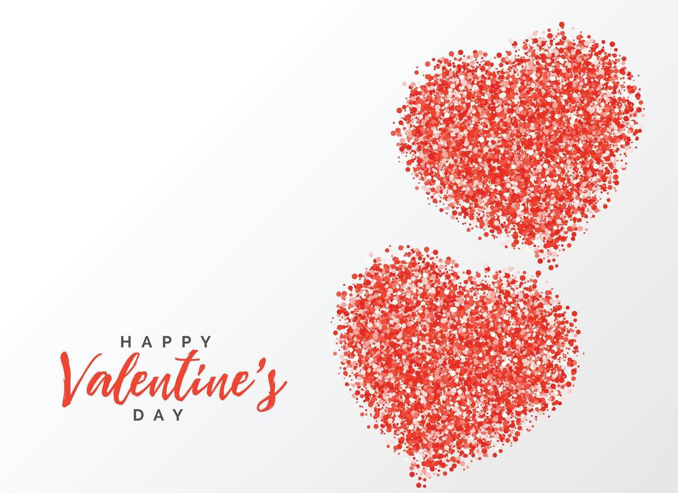 glitter red heart creative design for valentine's day vector