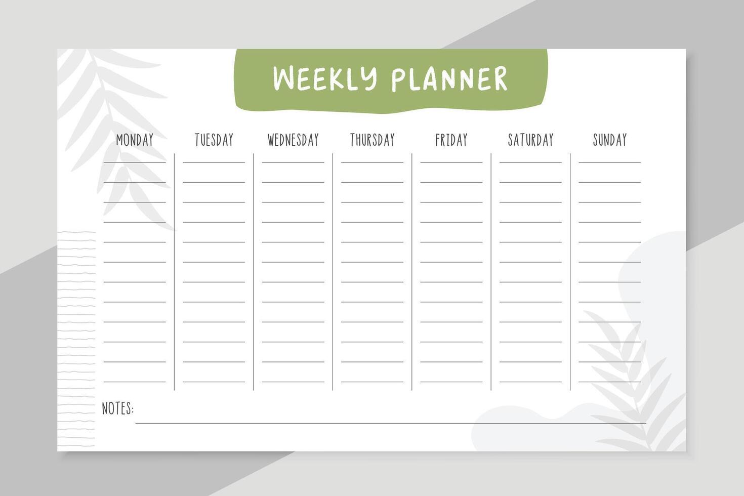 weekly todo list organizer template design vector