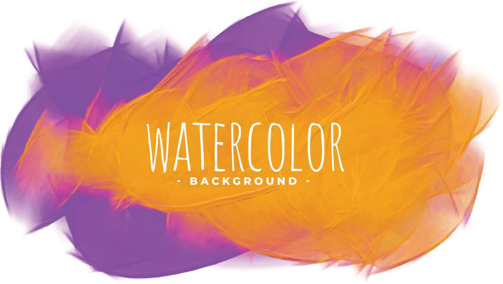 abstract orange and purple watercolor blend stain texture vector