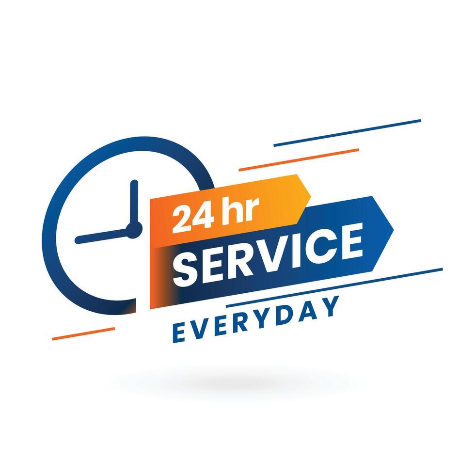 everyday 24 hours service banner concept design vector