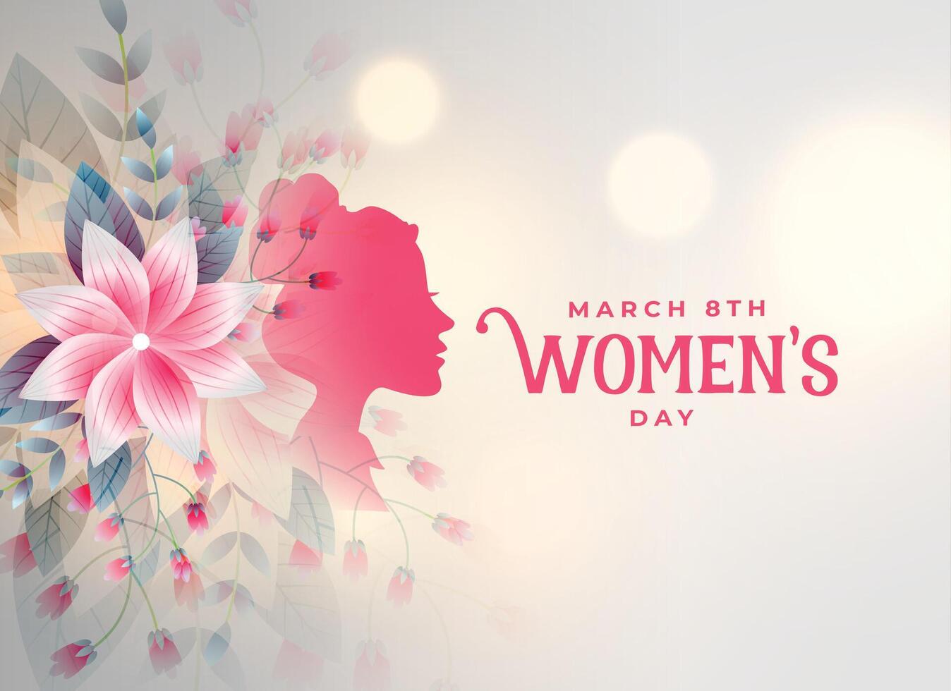 contento De las mujeres día flor decorativo tarjeta diseño vector