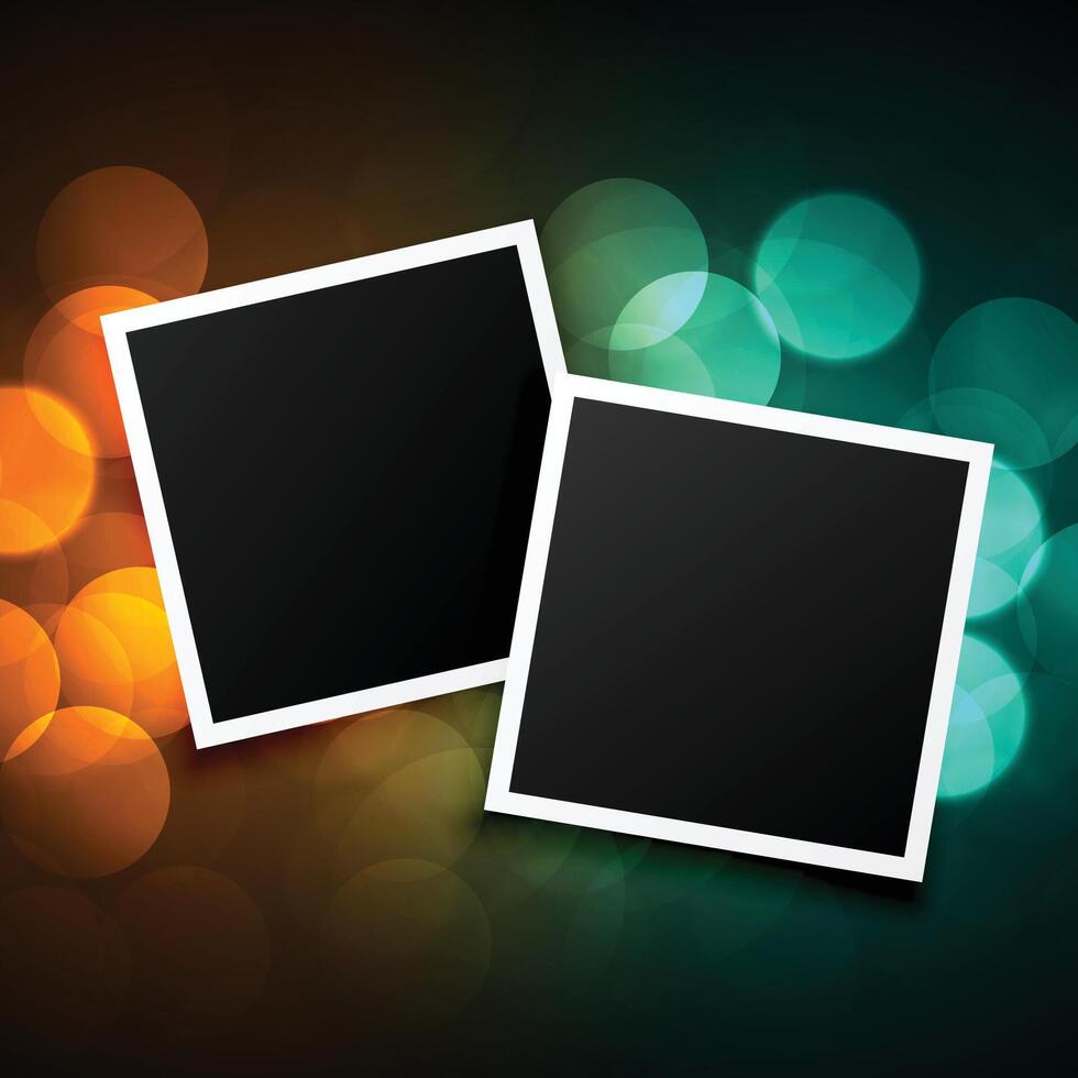 photo frames on beautiful bokeh background vector