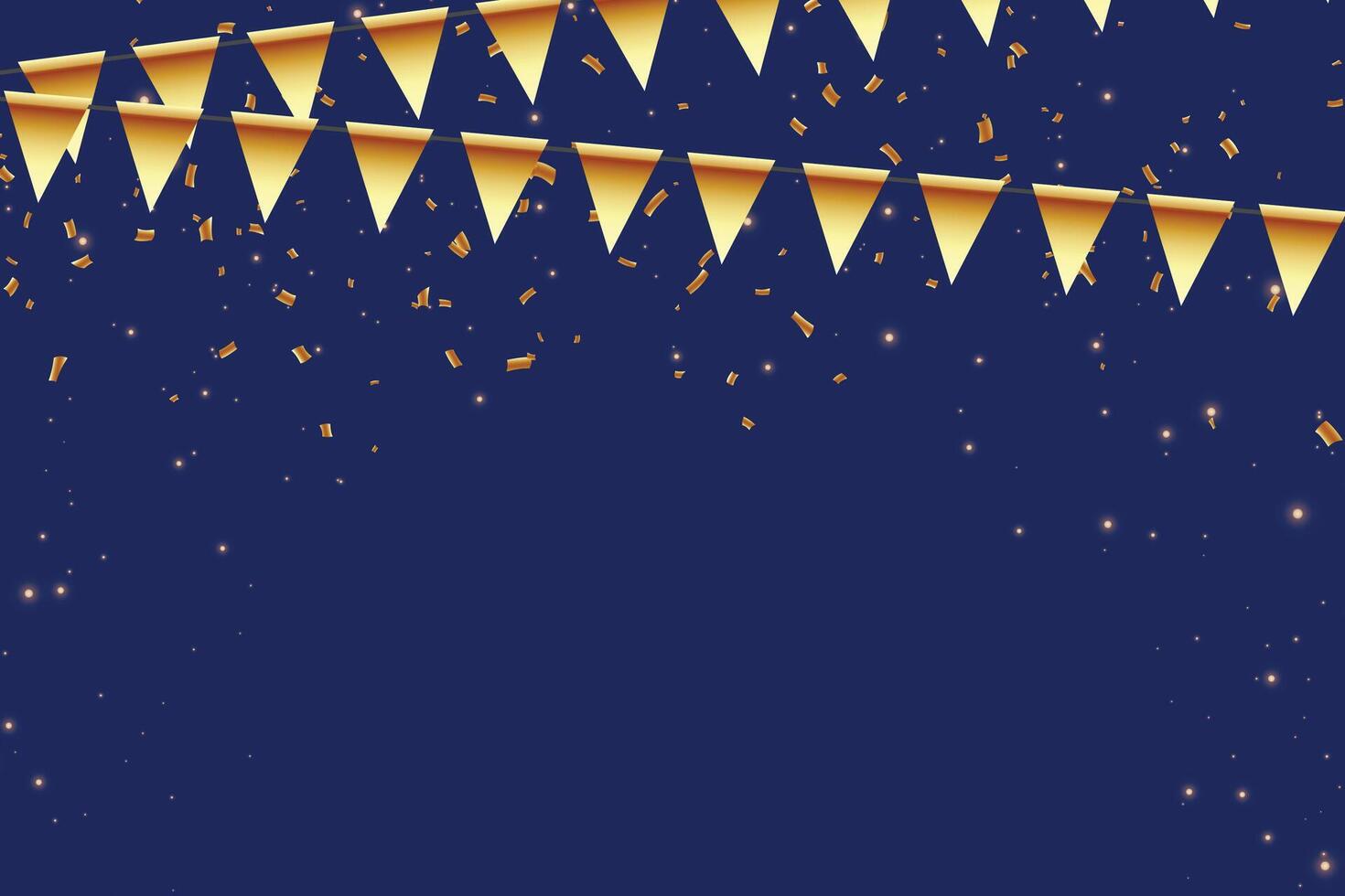 golden pennant background with shiny effect for event vector