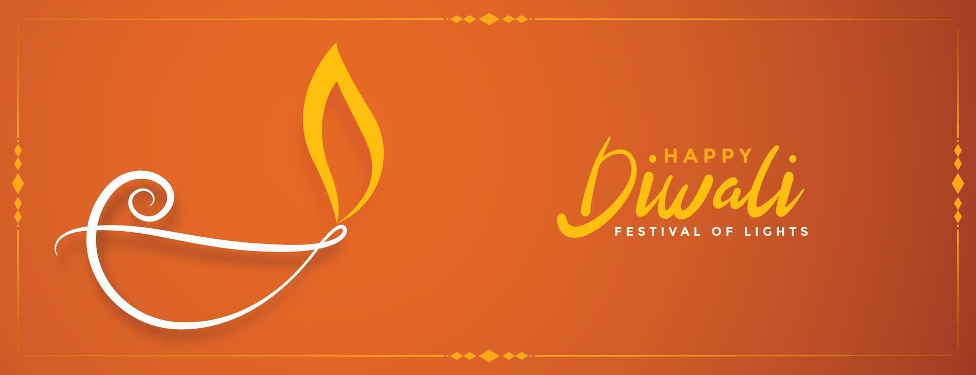 creative happy diwali diya banner design vector