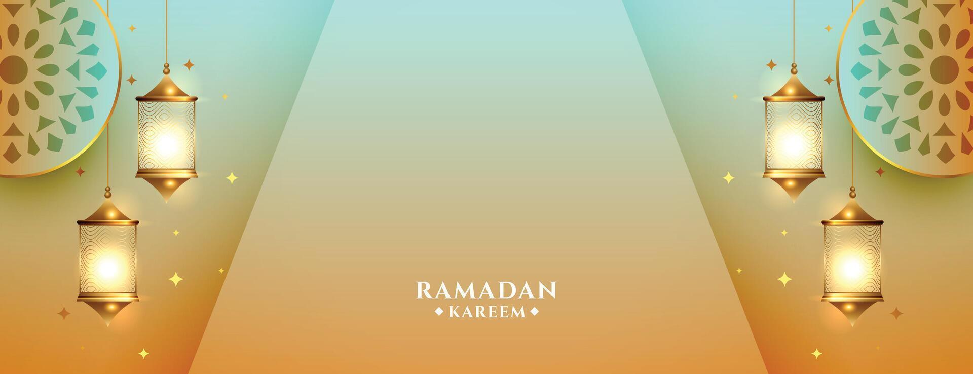 arabic islamic style ramadan kareem eid mubarak banner vector