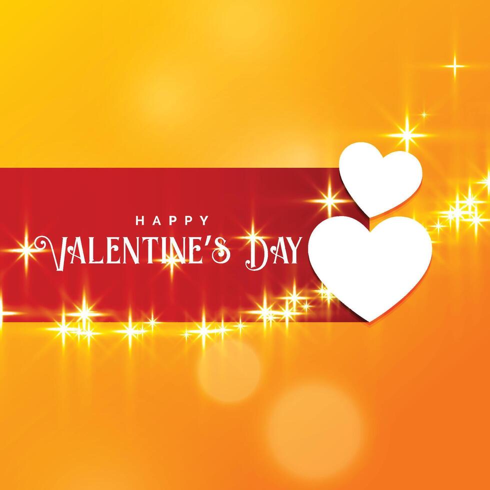 beautiful valentine's day background with sparkle effect vector