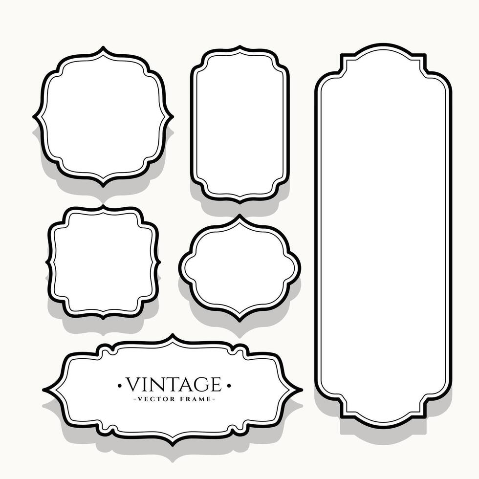 empty vintage labels set of six vector