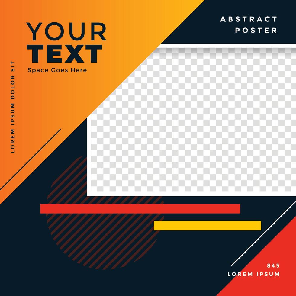 abstract social post banner in geometric style vector