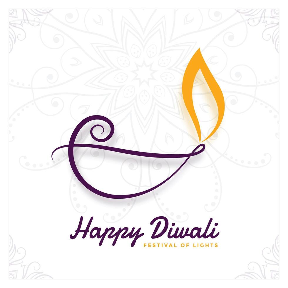 creative diya design for diwali festival vector