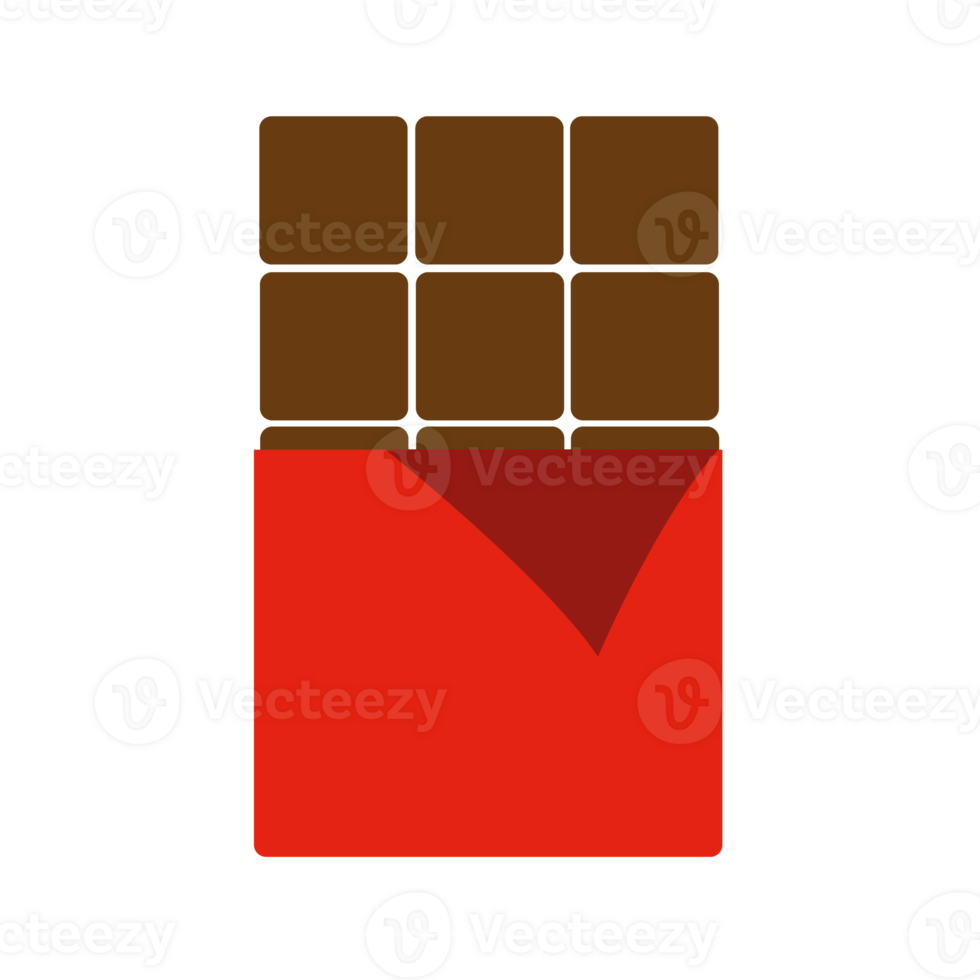 Sweet chocolate bar wrapping foil, minimal flat line, colored outline png