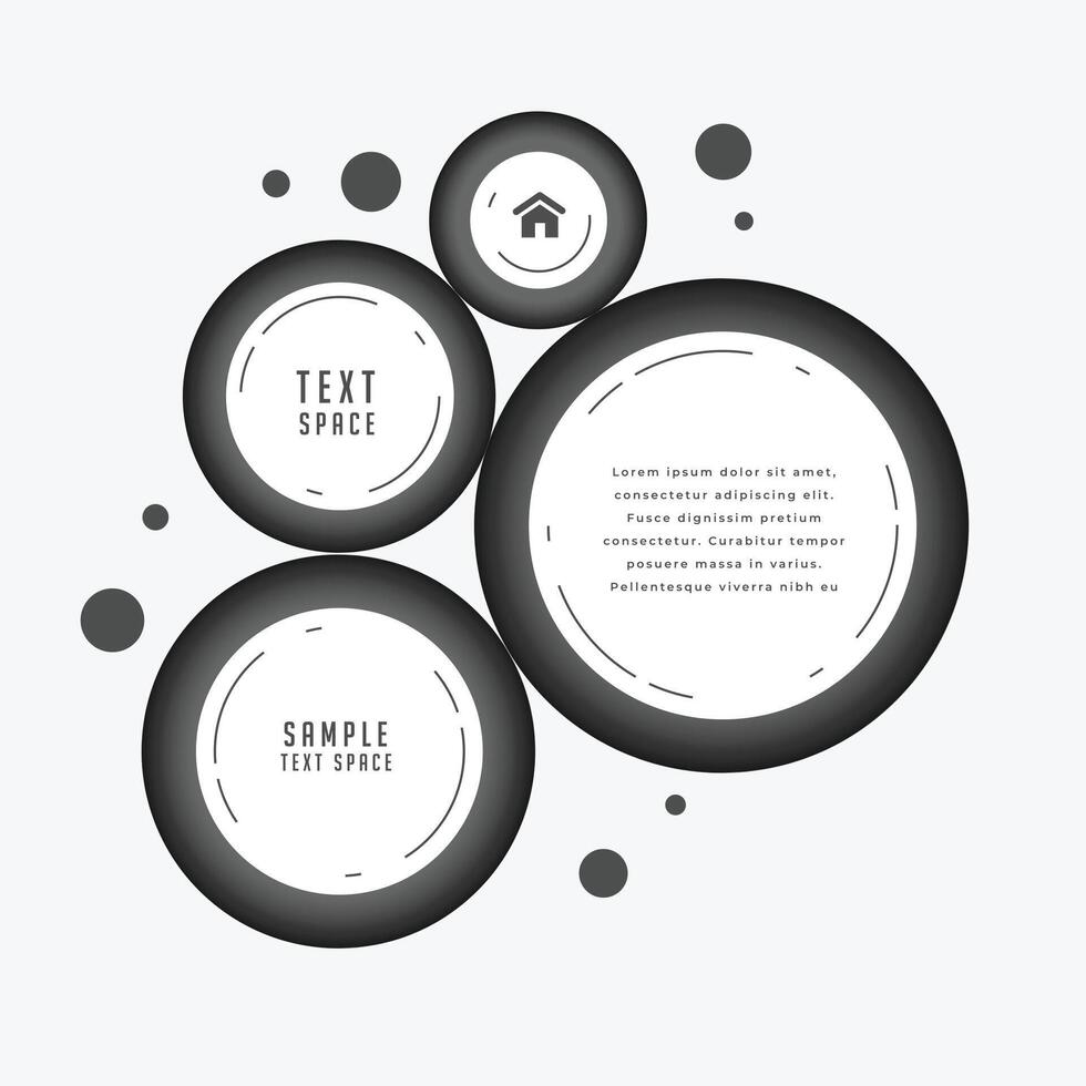 web business template with black circular layout and text space vector