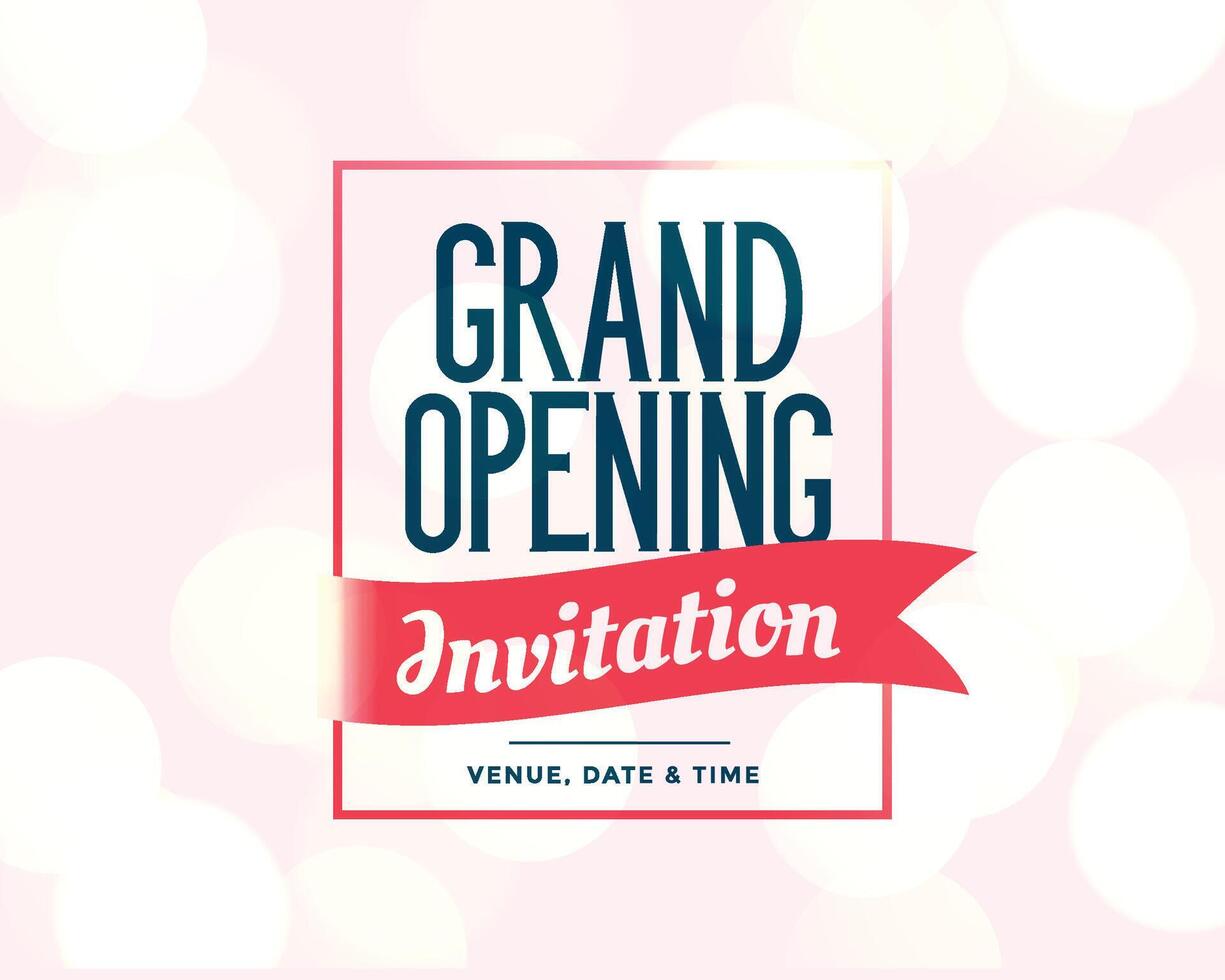 grand opening invitation template with event details vector