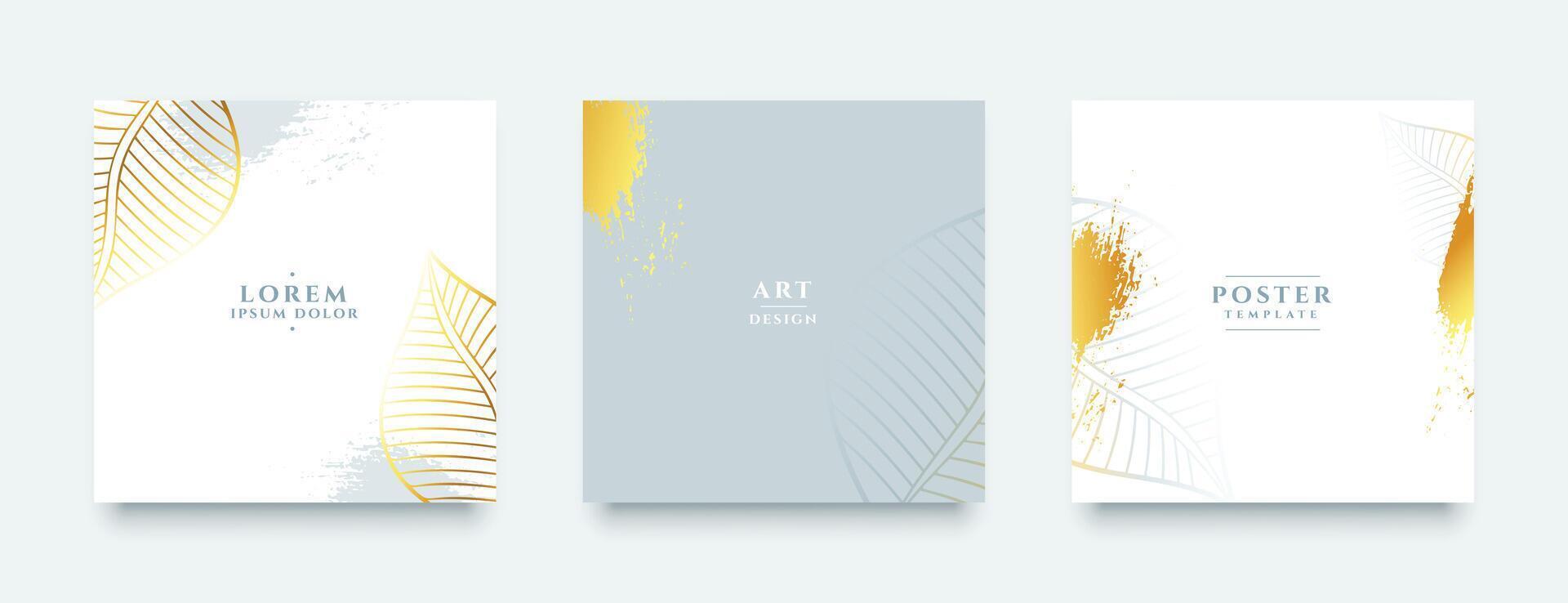 luxury golden banners set for social media stories or post vector