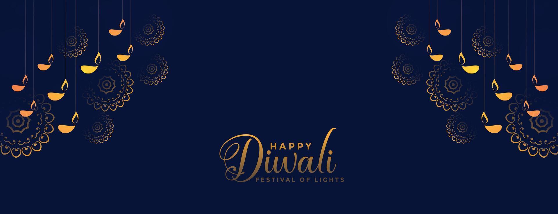 traditional decorative happy diwali festival banner design vector