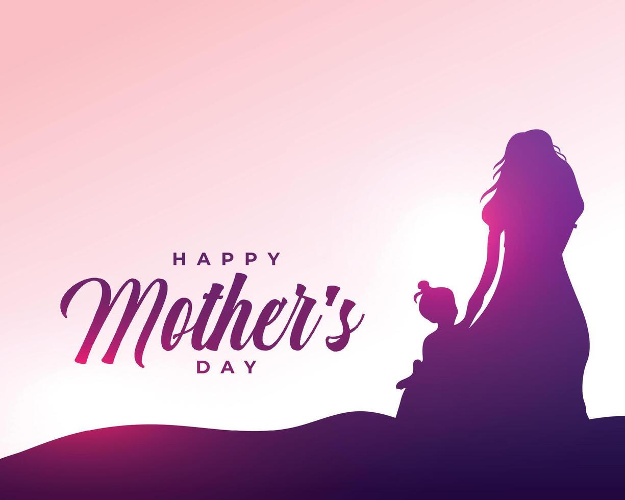 happy mothers day greeting card for women and child bind vector