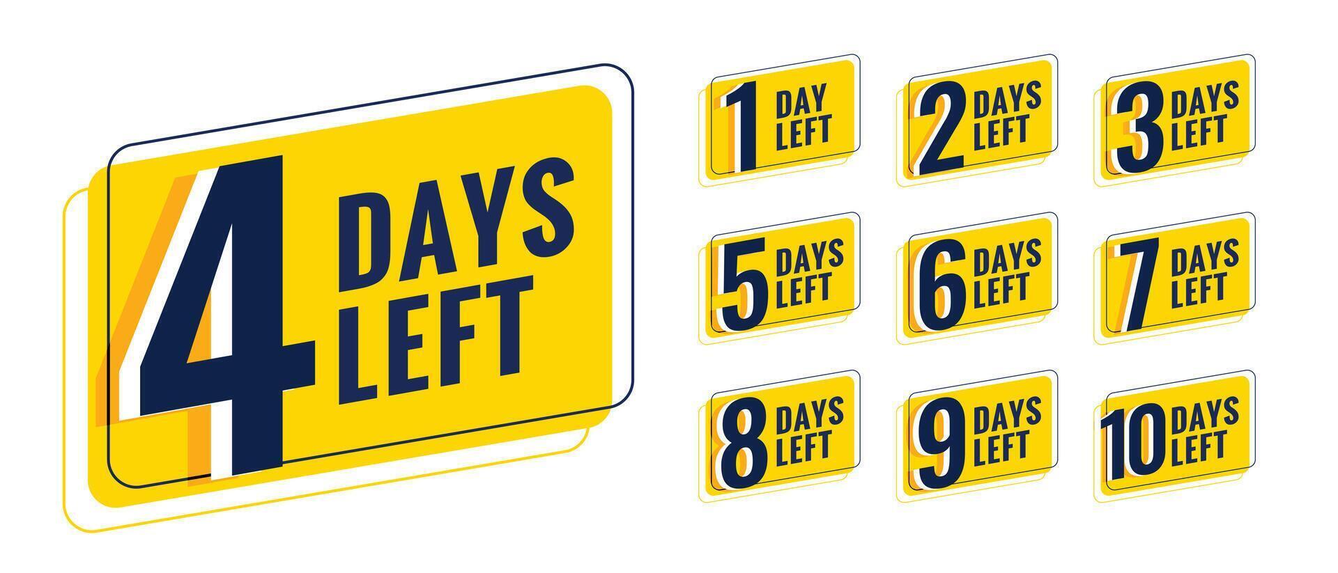 days left countdown timer banner for upcoming event vector