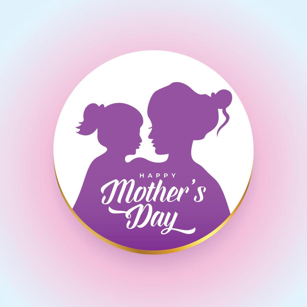 happy mothers day celebration background with mom and child relation vector